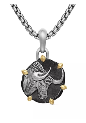 David Yurman 18kt yellow gold and sterling silver Taurus amulet (33mm)