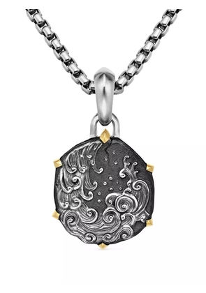 David Yurman 18kt yellow gold and sterling silver Aquarius amulet (33mm)
