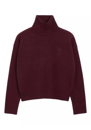 AMI Paris Ami De Coeur funnel-neck wool sweater - Brown