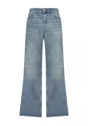 Courrèges logo-plaque wide-leg jeans - 7052 VINTAGE MEDIUM BLUE