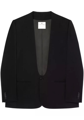 Courrèges logo-patch wool blazer - Black