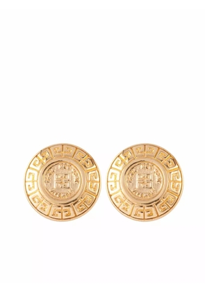 Givenchy Pre-Owned 1980s 4G logo-embossed clip-on earrings - Gold