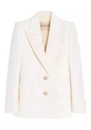 Valentino Garavani Diagonal linen blazer - White