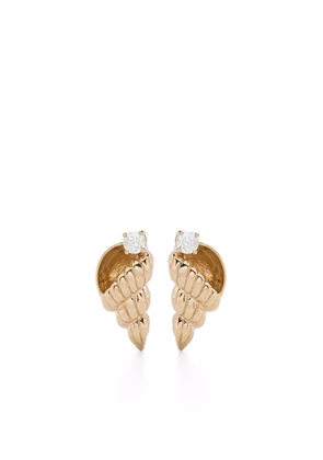 Yvonne Léon 9kt yellow gold Paire De Puces Nautilus diamond earrings
