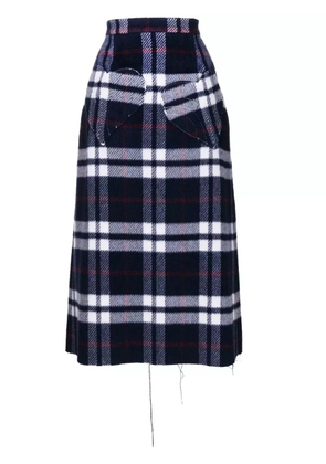 Natasha Zinko checked wool midi skirt - Blue