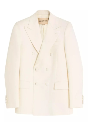 Valentino Garavani Valentino double-breasted jacket in wool grisaille - Neutrals