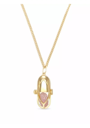 Capsule Eleven capsule crystal quartz pendant necklace - Gold