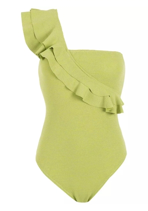 Clube Bossa ruffle-trimmed one-shoulder swimsuit - Green