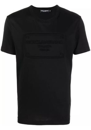 Dolce & Gabbana logo-embossed cotton T-shirt - Black