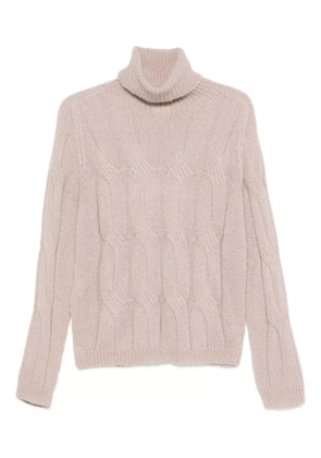 LIU JO cable-knit roll-neck sweater - Neutrals