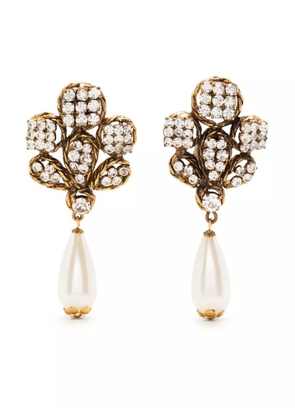 CHANEL Pre-Owned rhinestone-embellished clip-on earrings - Gold