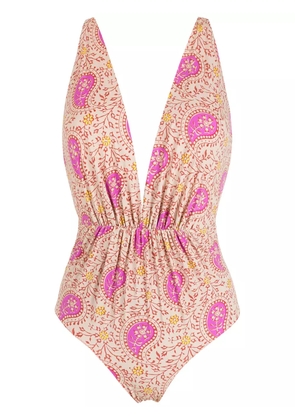 Clube Bossa Clavert plunging neck swimsuit - Pink