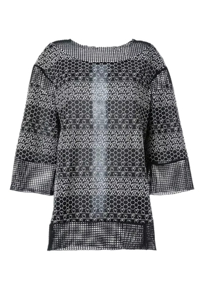 CHANEL Pre-Owned panelled embroidered blouse - Black