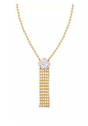 Susan Caplan Vintage 1990s chain tassel Swarovski necklace - Gold