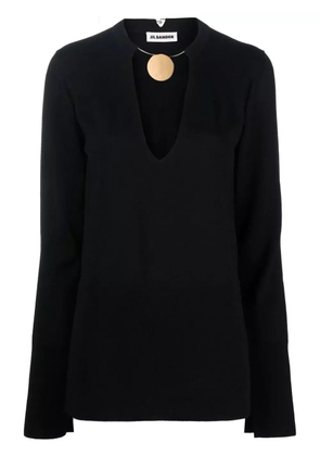 Jil Sander medallion-detail knit top - Black