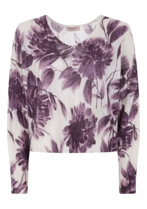 TWINSET floral print sweater - White