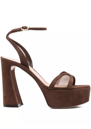 Gianvito Rossi 125mm platform ankle-strap sandals - Brown