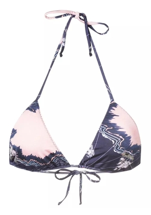 Clube Bossa abstract-pattern bikini-top - Blue
