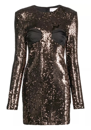 Genny sequin-embellished long-sleeved dress - Black