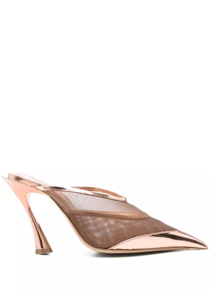 Mugler 95mm fang mules - Pink