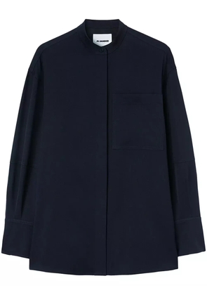 Jil Sander collarless button-front shirt - Blue