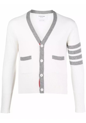 Thom Browne 4-Bar stripe cashmere cardigan - White