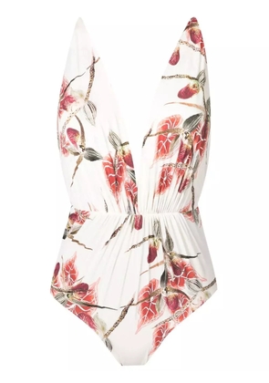 Clube Bossa Clavert plunging swimsuit - White