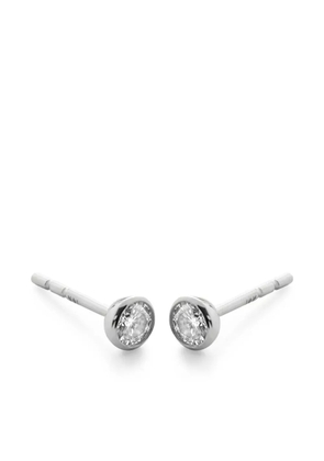Monica Vinader 14K white gold diamond stud earrings - Silver