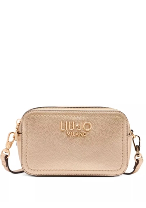 LIU JO small logo-plaque zip-fastening cross body bag - Gold