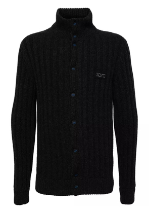 Kiton logo-embroidered wool cardigan - Grey