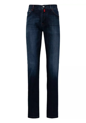Kiton logo-embroidered straight-leg jeans - Blue