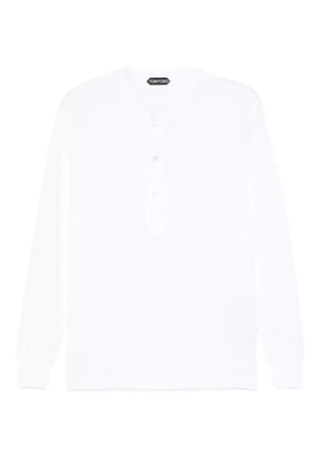 TOM FORD long-sleeve button-placket T-shirt - White
