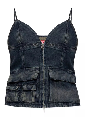 Diesel De-Mellis-S zip-front flap-pocket top - Black