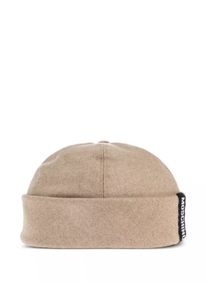 Moschino logo-patch beanie - Neutrals
