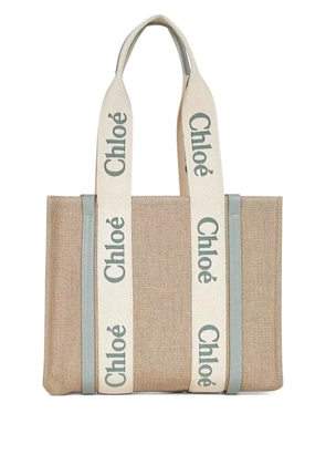 Chloé Woody logo-embellished tote bag - Neutrals