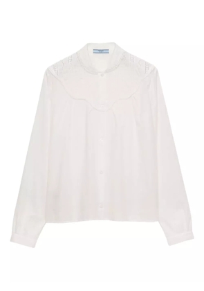 Prada band-collar batiste shirt - White
