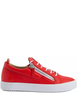 Giuseppe Zanotti zip-detail leather low-top sneakers - Red