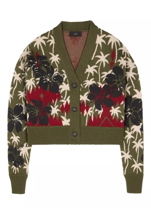 Alanui Hibiscus Bloom cardigan - Green