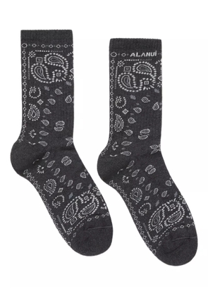 Alanui paisley-pattern socks - Black