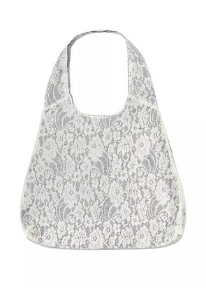 Gohar World Port lace-embroidered tote bag - White