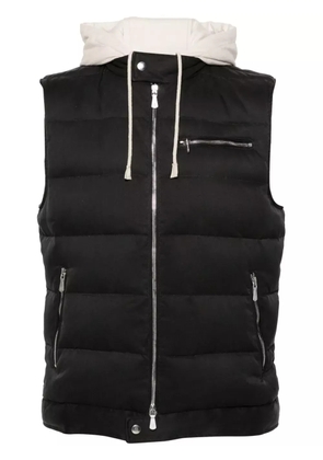 Eleventy Bi-material gilet - Black