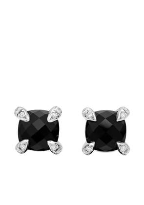 David Yurman sterling silver Petite Chatelaine onyx and diamond stud earrings (6mm) - Black