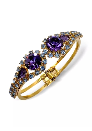 Jennifer Gibson Jewellery 1950s Crystal Clamper bracelet - Gold