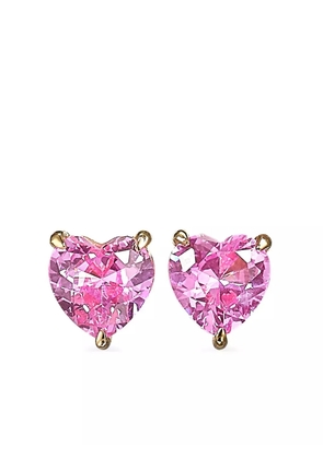 Anabela Chan 9kt yellow gold mini Heart sapphire stud earrings