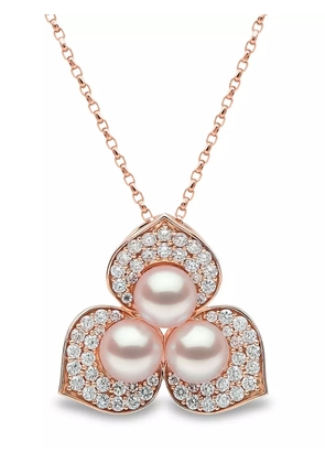 Yoko London 18kt rose gold Petal Akoya pearl and diamond necklace - Pink