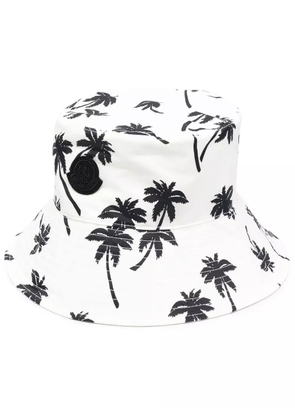 Moncler palm tree bucket hat - White