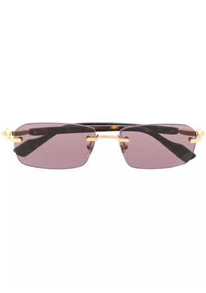 Gucci Eyewear rimless rectangle-frame sunglasses - Brown
