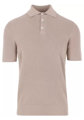 Brunello Cucinelli ribbed-knit polo shirt - Neutrals