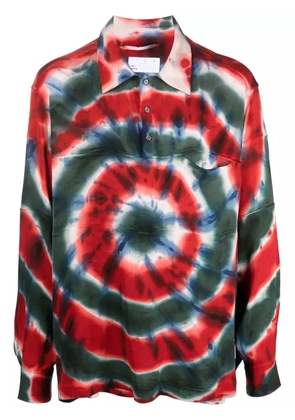 4SDESIGNS tie-dye swirl-print shirt - Red