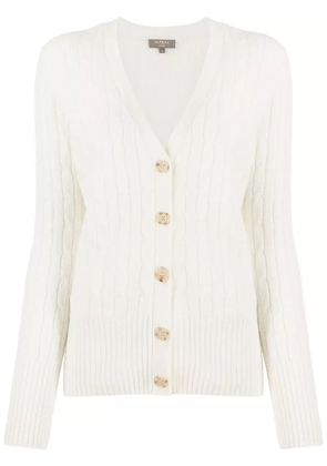 N.Peal v-neck cable-knit cardigan - Neutrals